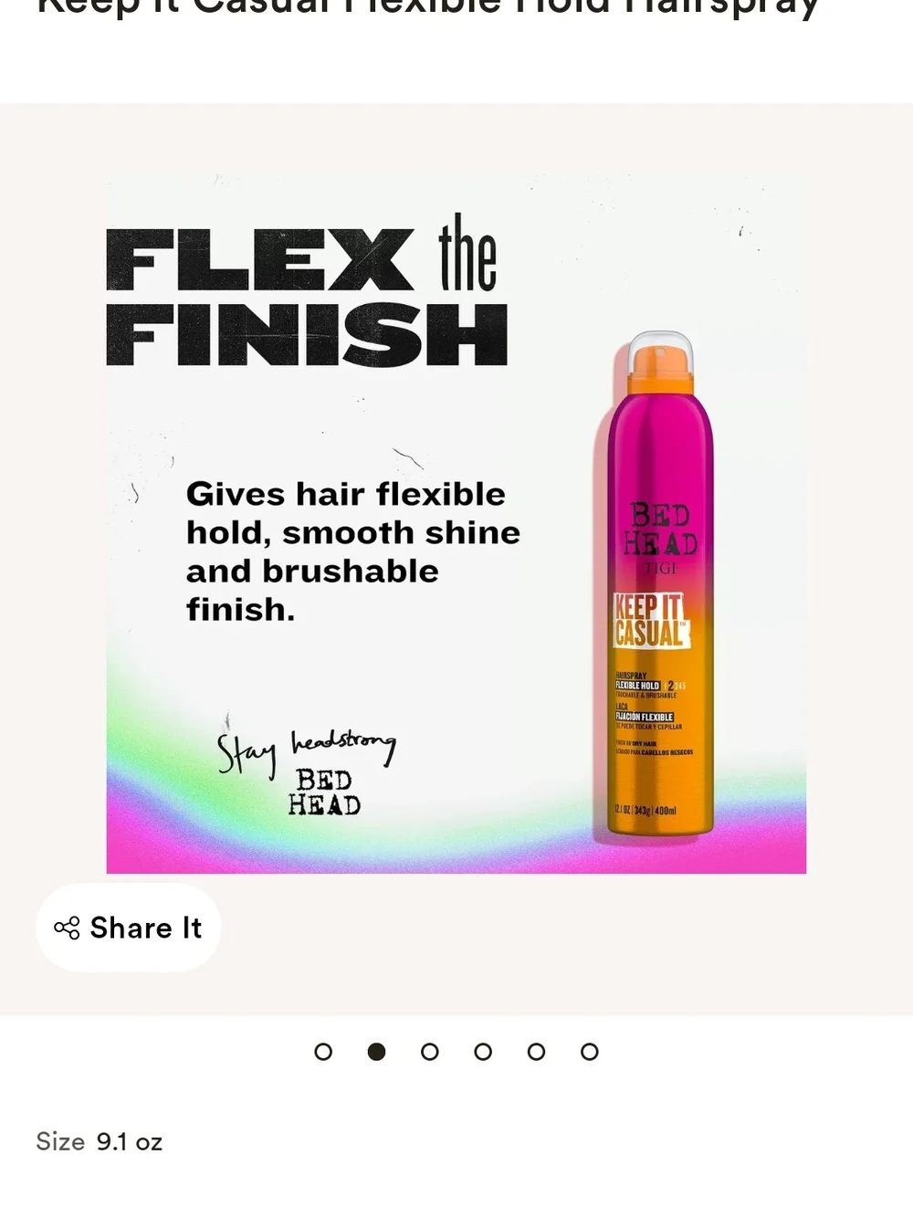 BedHead Keep It Casual Hairspray - Pink and Orange Gradient Can
